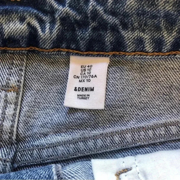 H&M Divided Distressed Jean Denim Raw Hem Skirt Womens Size 10 - Picture 4 of 7